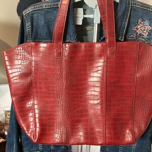 Neiman Marcus Red Leather tote